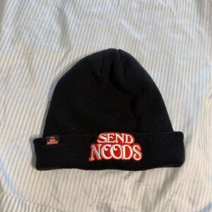 Nissin Cup Noodles Send Noods Embroidered Black Cuffed Beanie  #beanie #noods